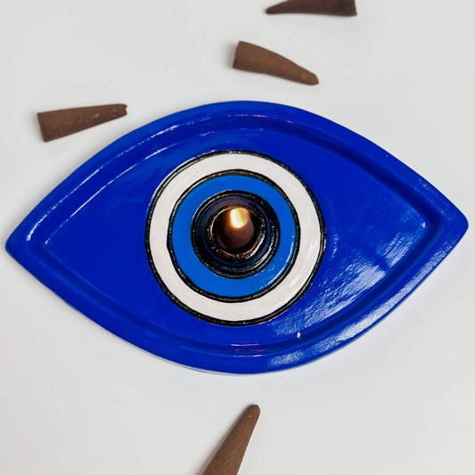 Evil Eye Ceramic Incense Burner