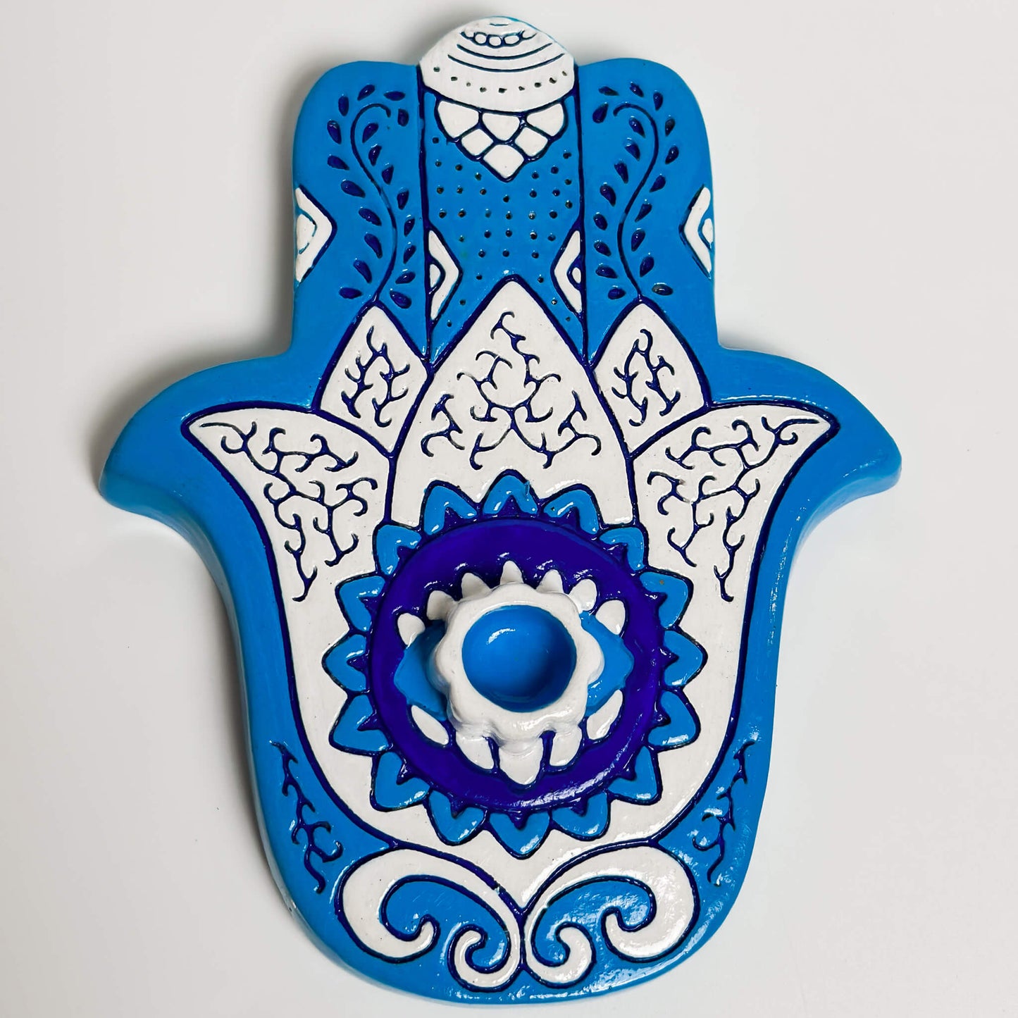 Hamsa Ceramic Incense Burner